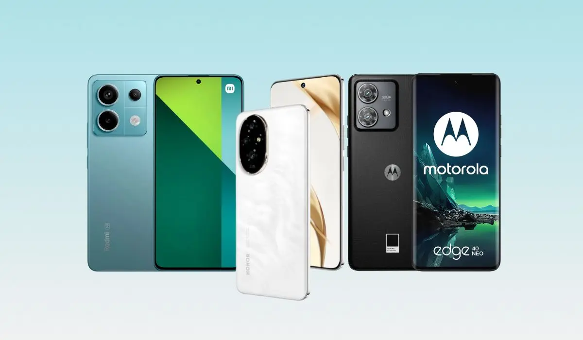 Comparativa del Xiaomi Redmi Note 13 Pro,  Motorola Edge 40 Neo y el Honor 200. Foto: Cortesía
