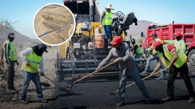 Trabajos de reencarpetado en La Chilla, sindicatura de Tacuichamona mejorando la seguridad y accesibilidad para los habitantes de la comunidad. Foto: Ayuntamiento de Culiacán.