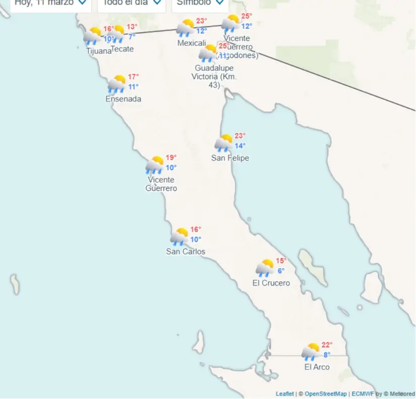 Clima en Baja California hoy 11 de marzo: nuevo frente frío baja temperaturas