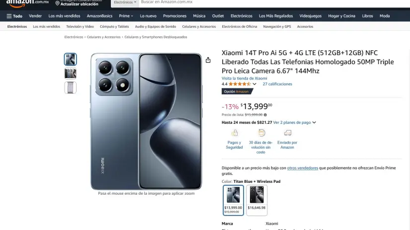 Xiaomi 14T Pro con oferta en Amazon