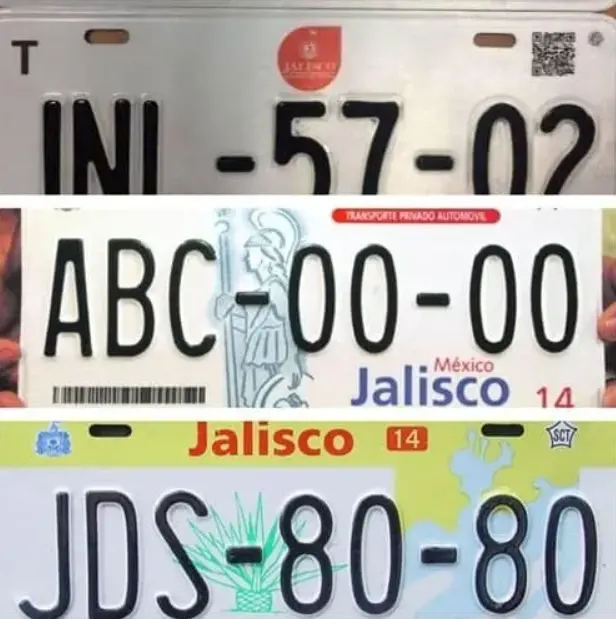 Tipos de placas en Jalisco. Foto: Cortesía