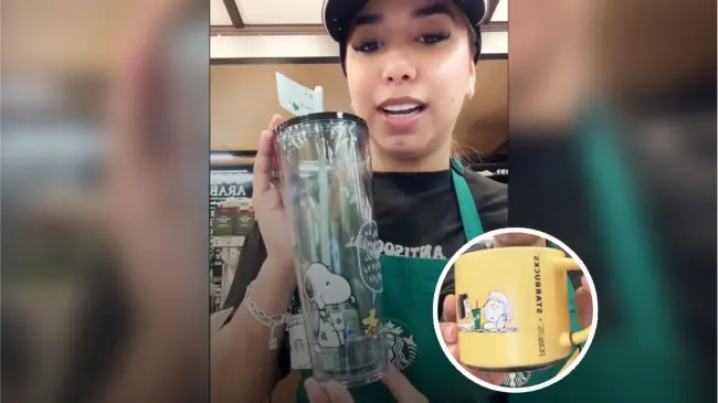 Colección de Snoopy de Starbucks llegara a México en los próximos días Foto: nanyyycoronel (TikTok)