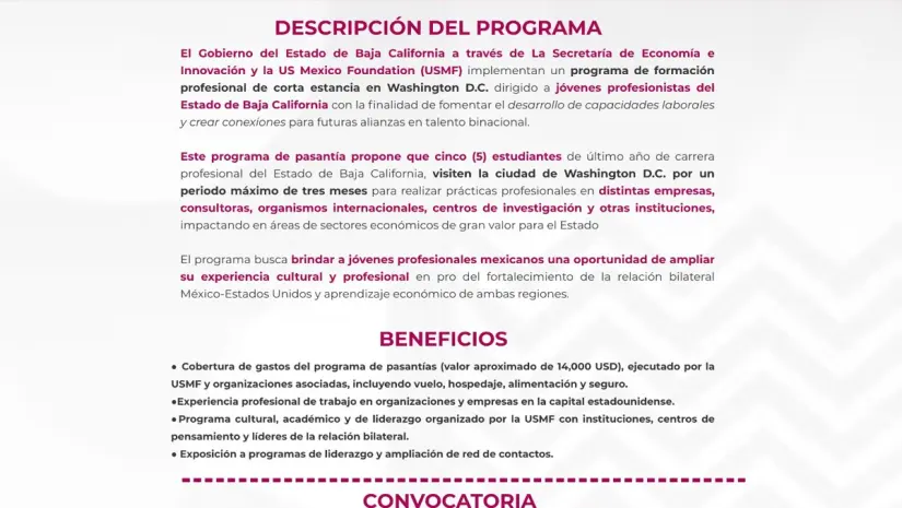 Información sobre el programa de formación profesional en Washintong D.C. Foto: cortesía