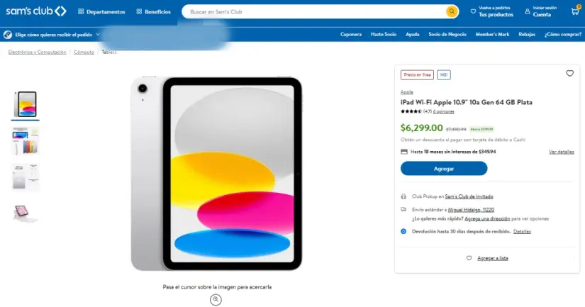 El iPad 10 de Apple tiene una rebaja de casi $1,200 pesos en el SocioFest 2025 de Sam's Club