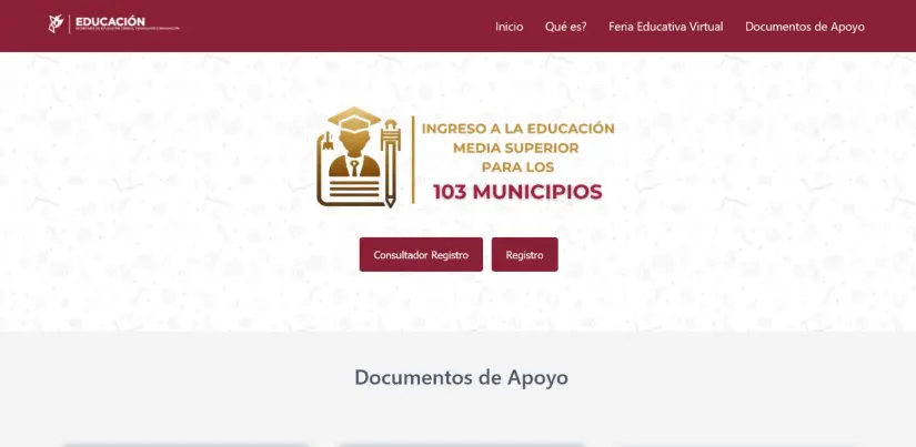 Plataforma para las inscripciones para preparatoria en El Estado de México. Foto: Captura de pantalla