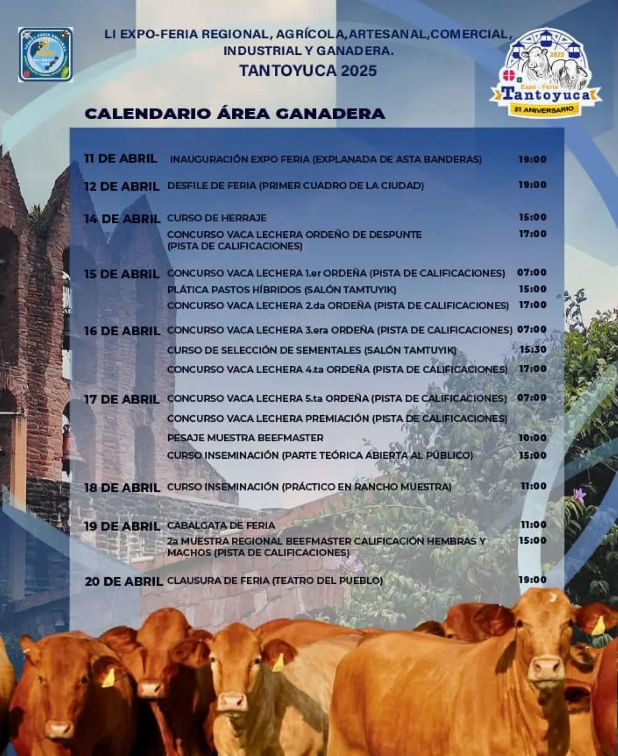 Actividades en el área ganadera en la Expo Feria Tantoyuca 2025. Foto: Cortesía