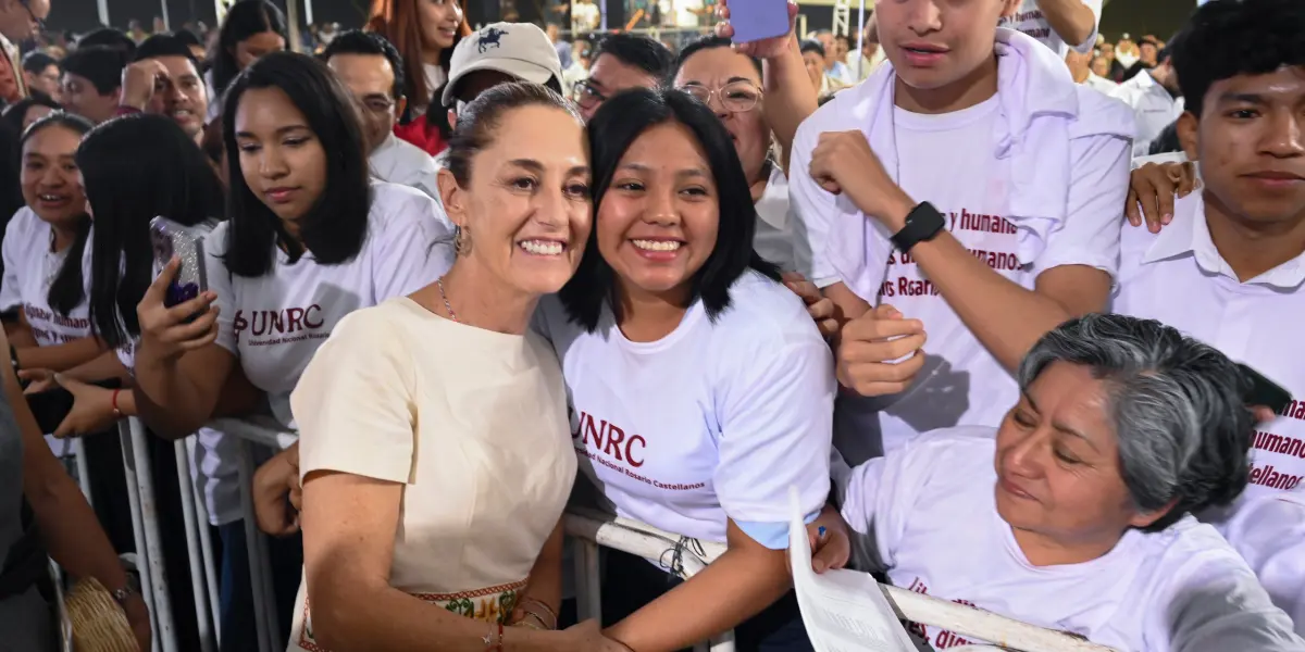 Inaugura Claudia Sheinbaum la Universidad Nacional Rosario Castellanos en Comitán, Chiapas.