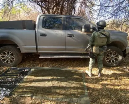 En Culiacán asegura Super Duty con blindaje, ponchallantas y cartuchos