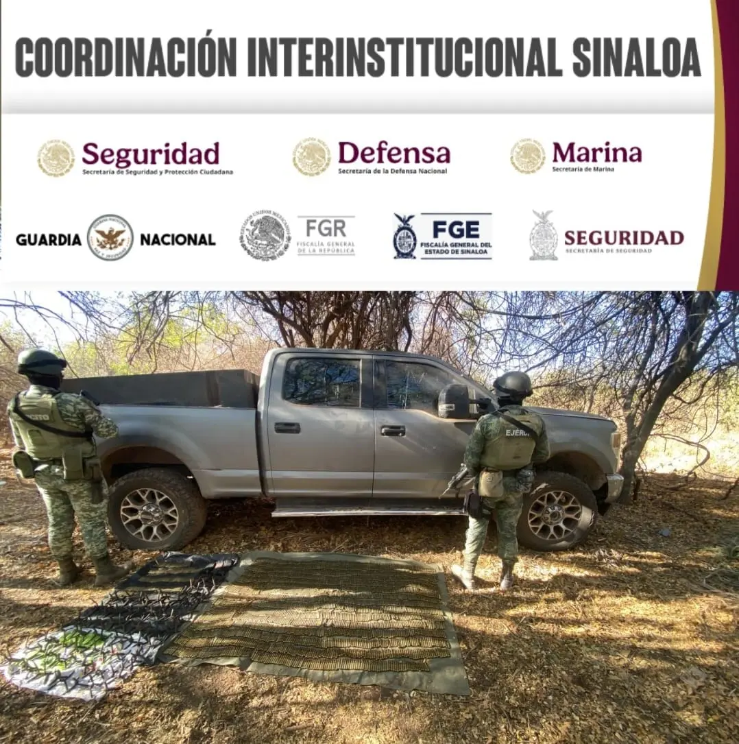 En Culiacán asegura Super Duty con blindaje, ponchallantas y cartuchos