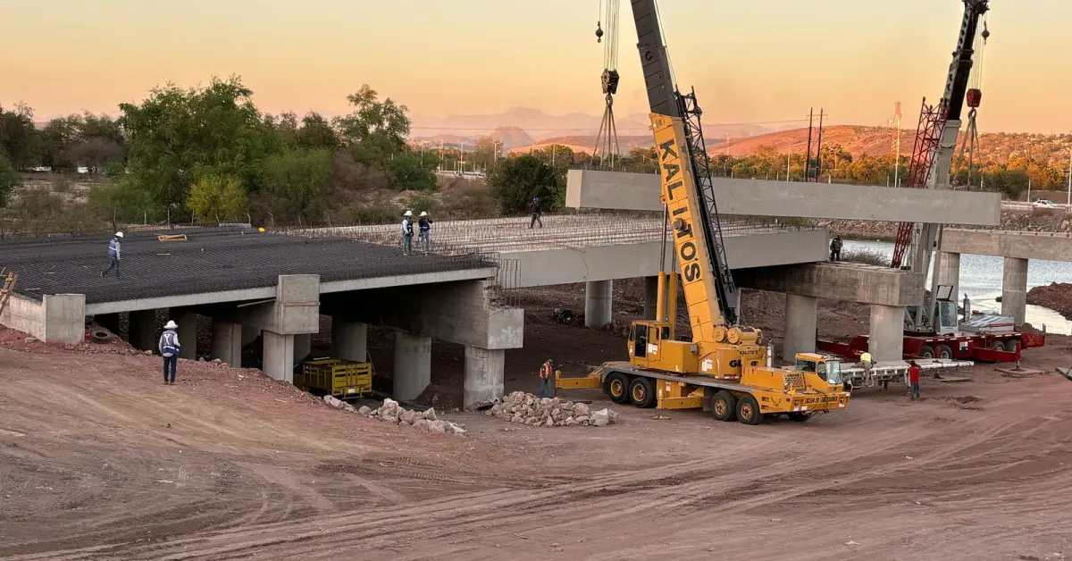 Fotos; así va la construcción del puente vehicular sobre el río Humaya; unirá el bulevar Sánchez Alonso con Santa Fe