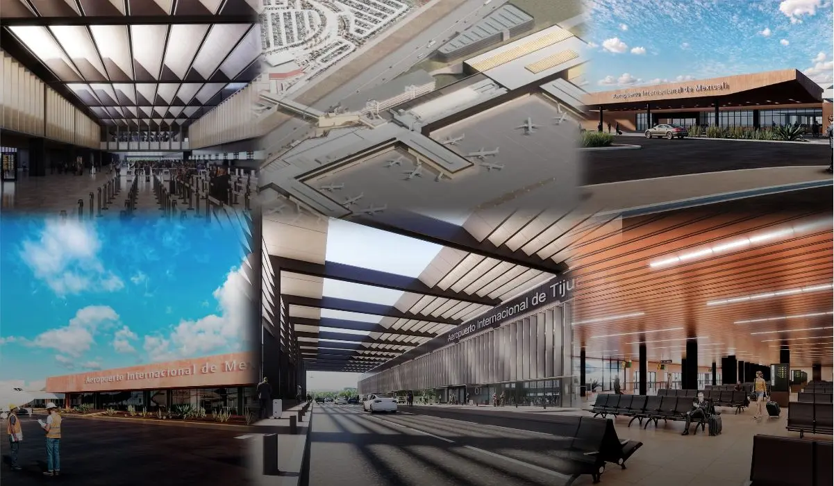 Remodelación del aeropuerto de Tijuana y Mexicali.