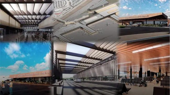 Remodelación del aeropuerto de Tijuana y Mexicali.