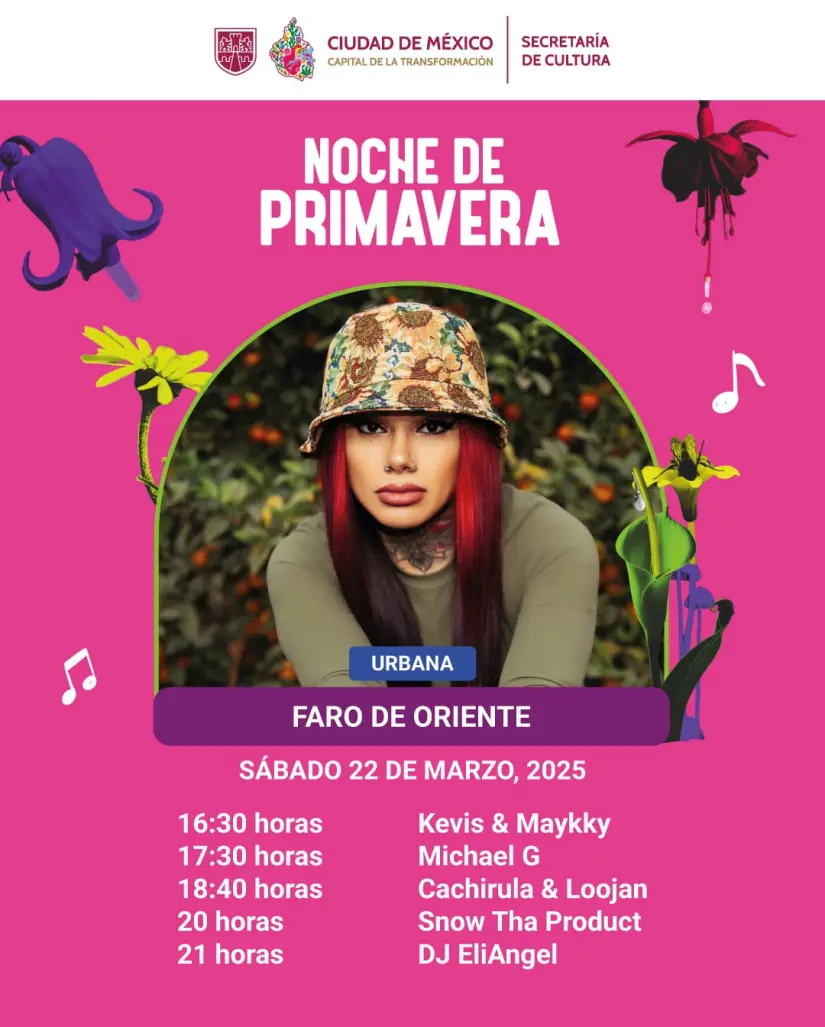 Snow Tha Product se presentará en el FARO de Oriente en el festival Noche de Primavera 2025. Foto: cultura.cdmx.gob.mx