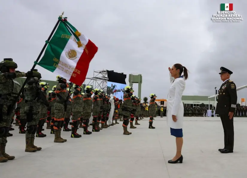 Claudia Sheinbaum en la conmemoración del 112 aniversario del Día del Ejército Mexicano. Foto: Gobierno de México