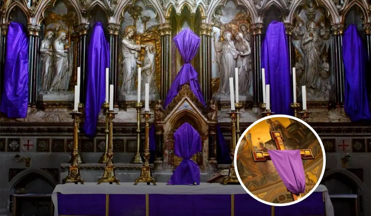 Estos son los detalles acerca de porqué se cubre a los santos durante Semana Santa. Foto: Formación católica.