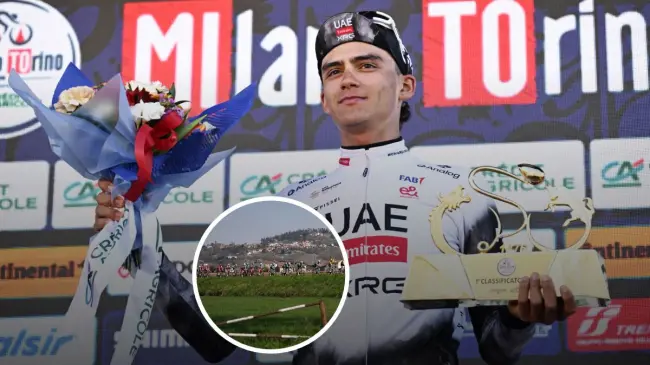 Isaac del Toro, primer mexicano en ganar el Milán-Turiín, en su edición 106, en Italia. Foto: Cortesía.
