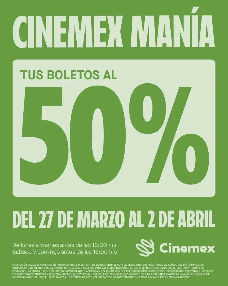 Cinemex da a conocer sus promociones de la Cinmex Manía.Foto: Cortesía.