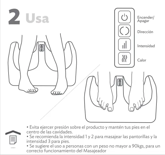 Segundas indicaciones a seguir para el uso del Masajea Pies Pro. Foto: Betterware