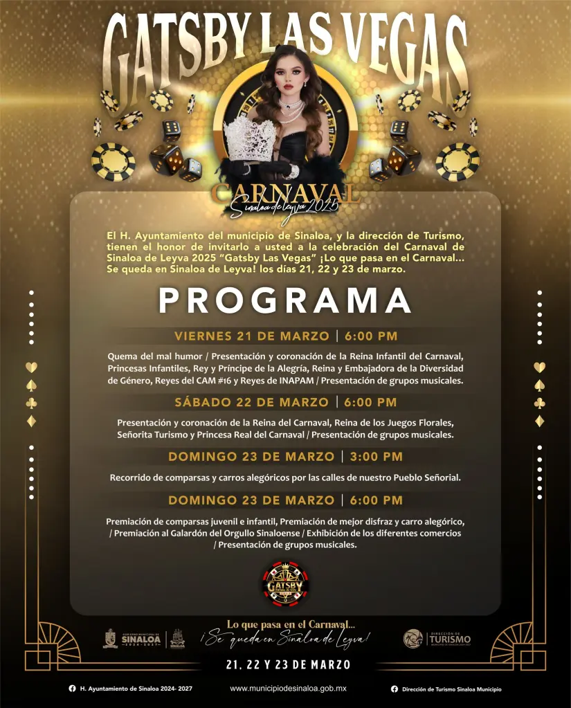 Actividades del Carnaval de Sinaloa de Leyva 2025