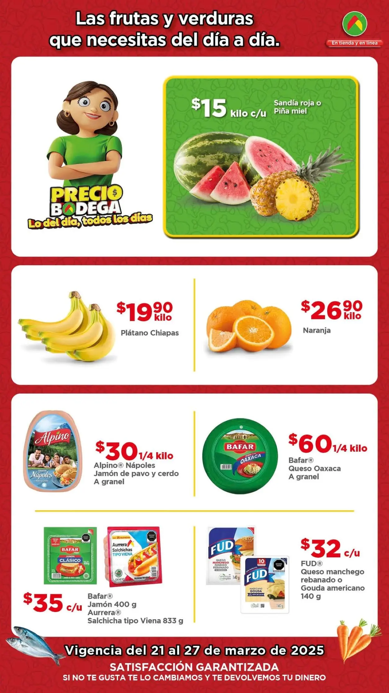 Ofertas en frutas y verduras de Bodega Aurrera. Foto: Cortesía
