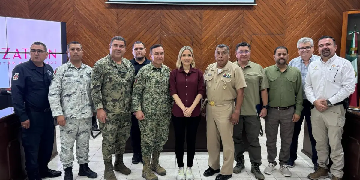 Junta para establecer estrategias del protocolo de seguridad en Mazatlán por la Semana Santa y la Semana de la Moto. Foto: cortesía