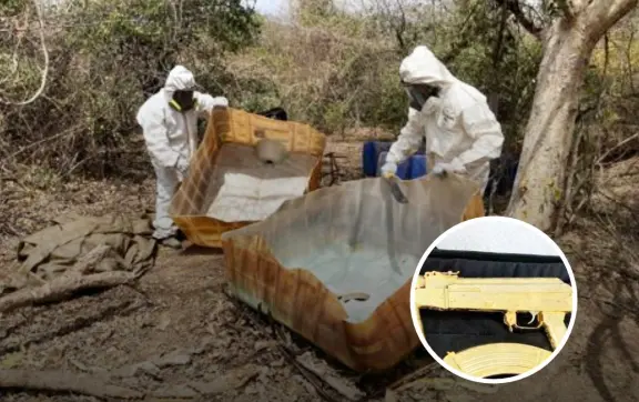 Aseguran ametralladora, explosivos y armas chapadas en oro; los aseguramientos en Mazatlán, San Ignacio, El Rosario y Culiacán