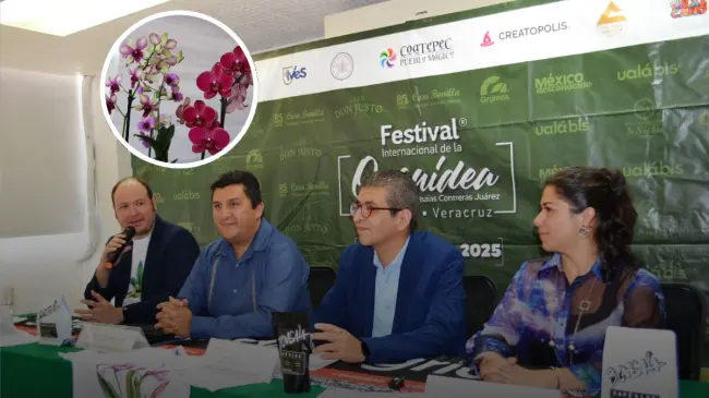 Conferencia de prensa sobre la Feria Internacional de la Orquídea. Foto: cortesía