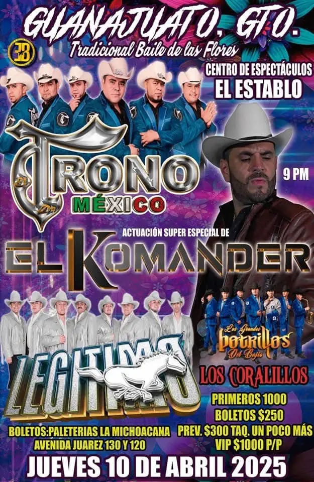 Baile de las Flores con música en vivo y  actuación especial de El Komander