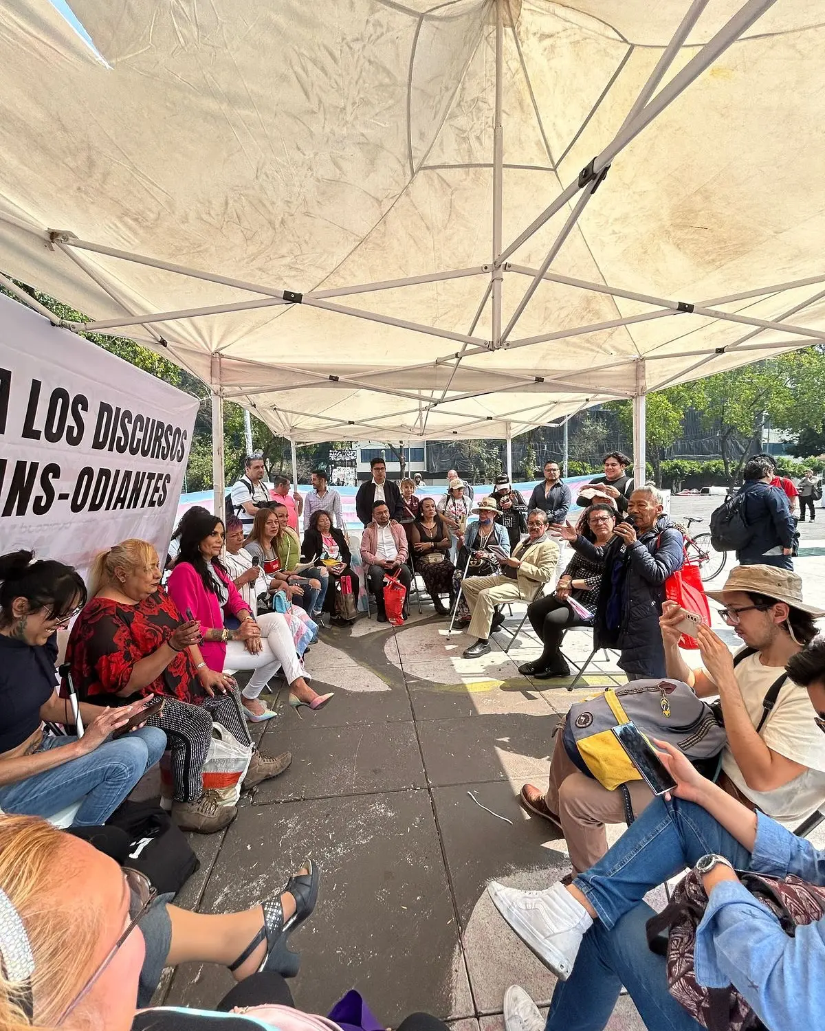 Conferencia de prensa por la cuarta Marcha por la Visibilidad Trans. Foto: Facebook Diana Sánchez Barrios.