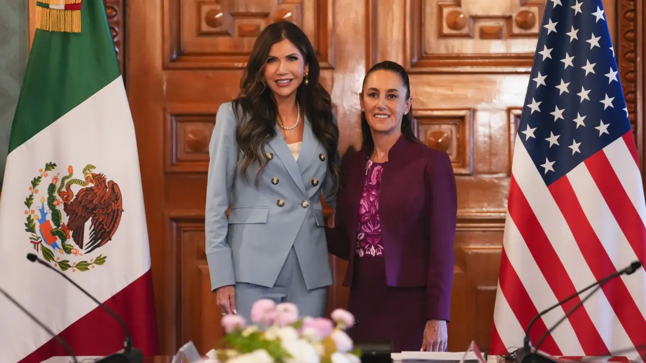 Sheinbaum sostuvo una reunión con Kristi Noem, secretaria de Seguridad Nacional de E.U. Foto: Cortesía