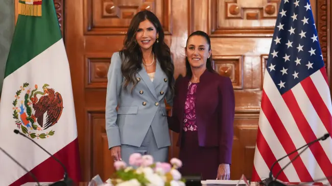 Sheinbaum sostuvo una reunión con Kristi Noem, secretaria de Seguridad Nacional de E.U. Foto: Cortesía