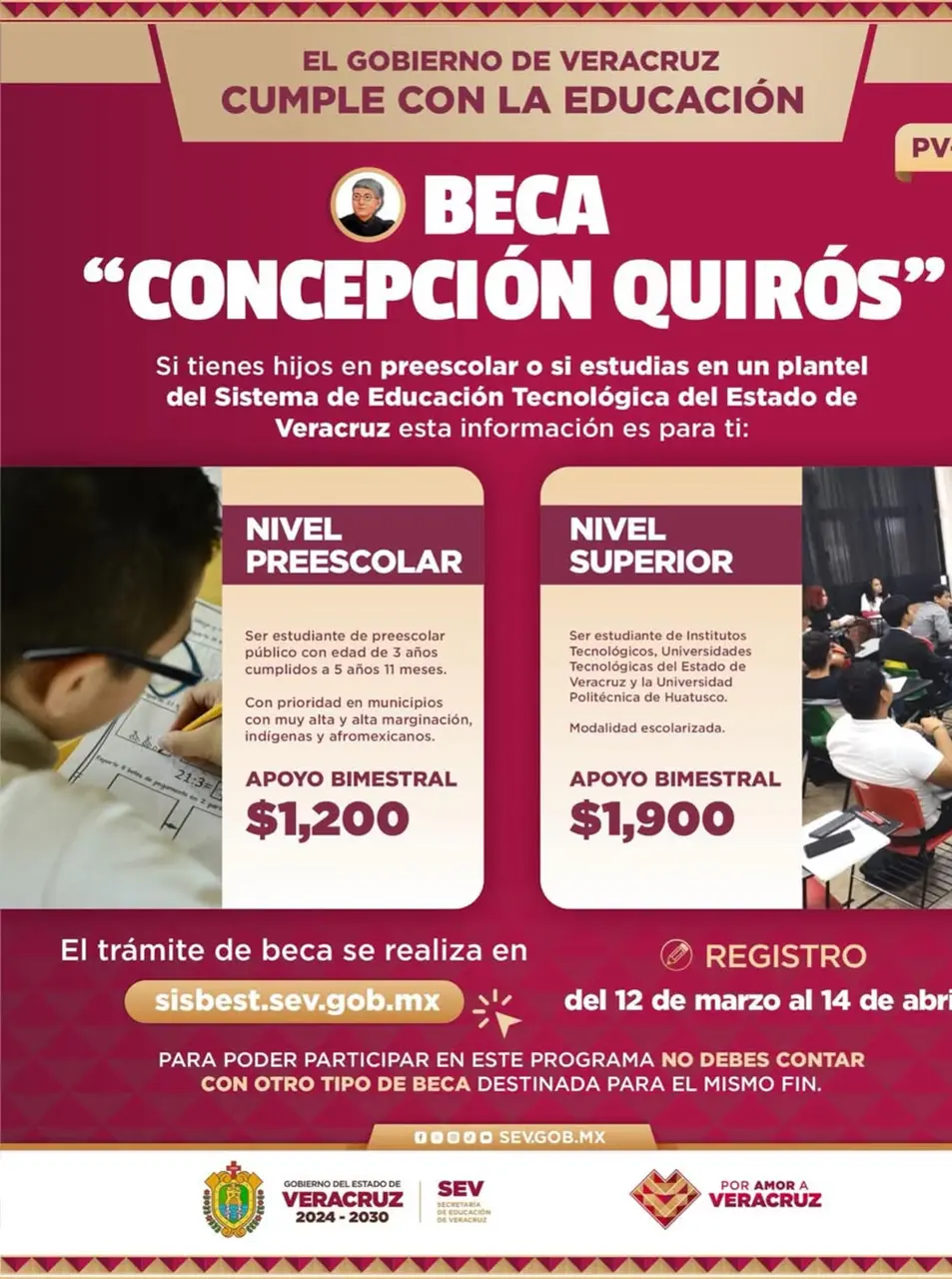 Convocatoria oficial. Foto: Secretaría de Educación del Estado de Veracruz (SEV)