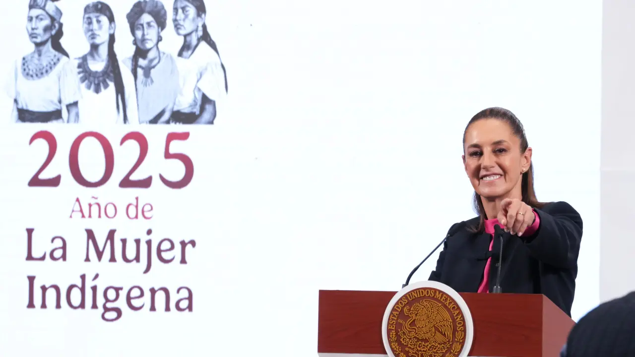 Claudia Sheinbaum, durante su conferencia de prensa que ofreció este lunes 31 de marzo del 2025.