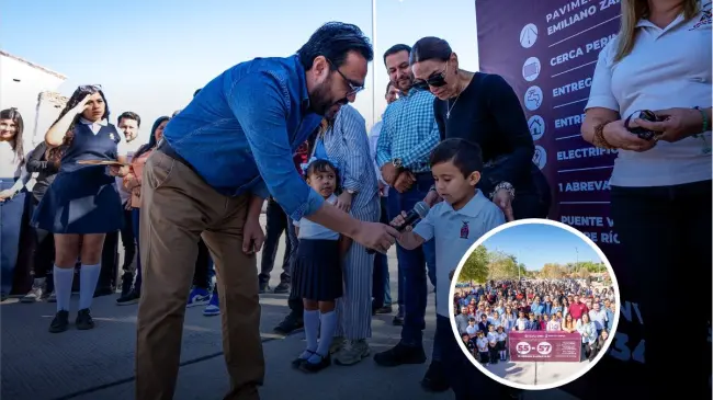 Juan de Dios Gámez entrega obras con sentido social en Tepuche por 34 millones de pesos. Foto: Cortesía.
