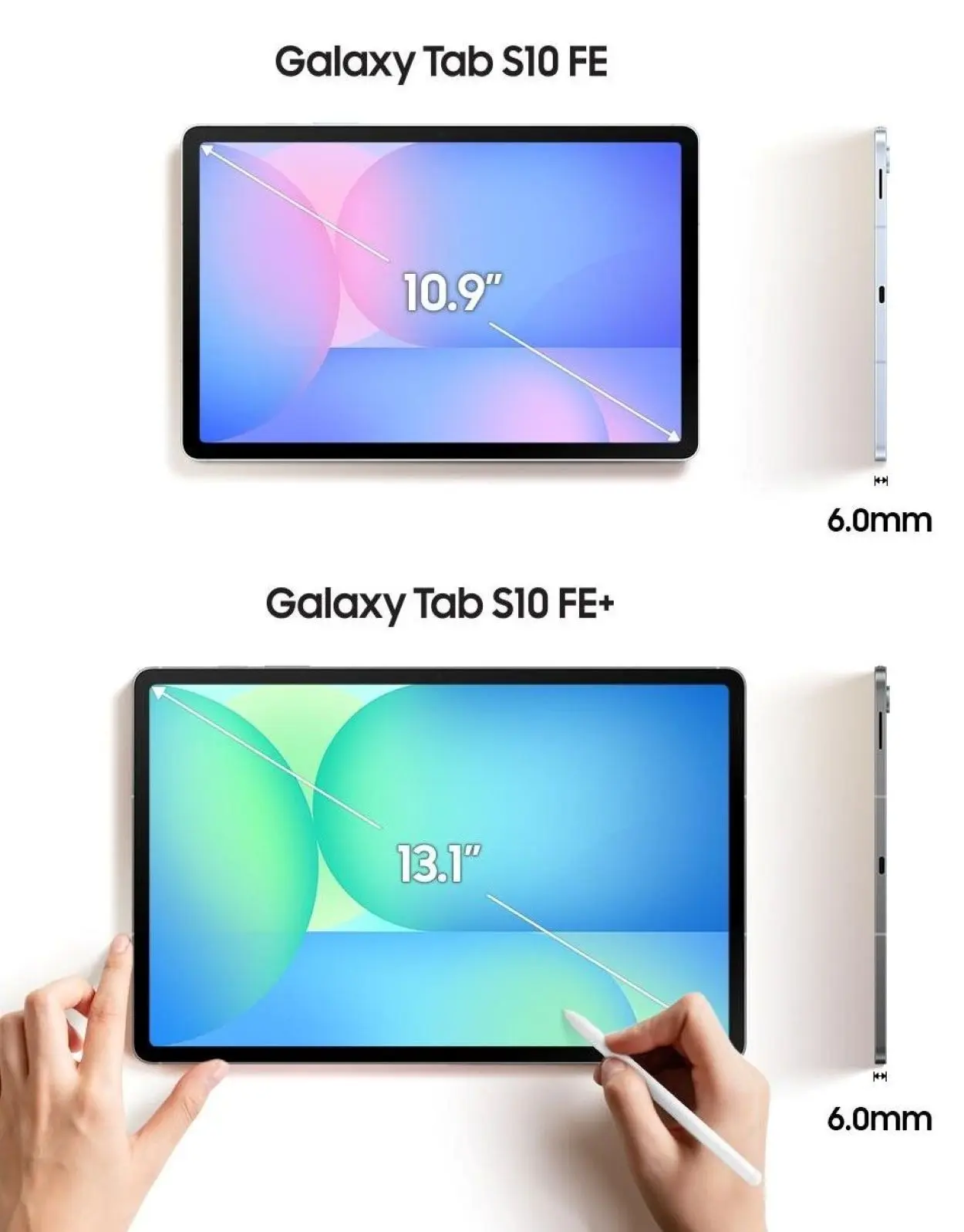 Pantalla de Galaxy Tab S10 FE y Galaxy Tab S10 FE+. Foto: Cortesía