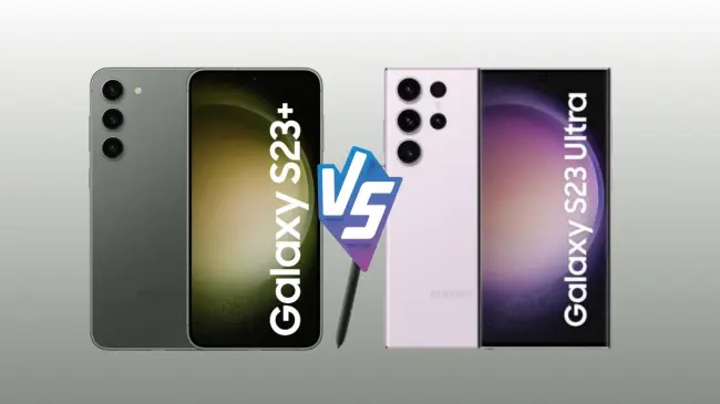 Samsung Galaxy S23 Plus VS Samsung Galaxy S23 Ultra. Foto: Cortesía