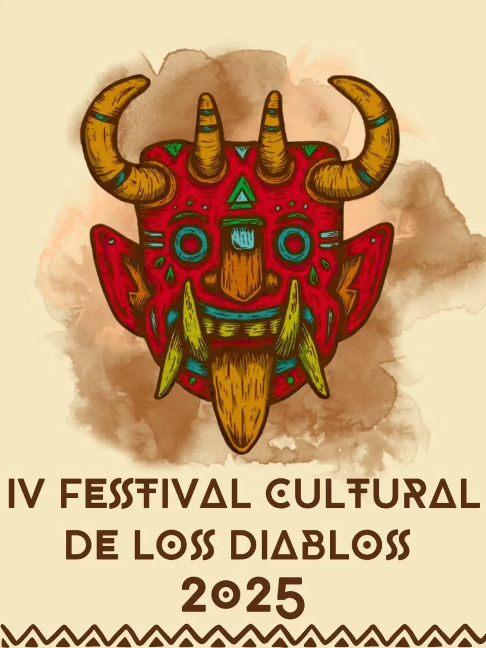 Poster oficial de la4º Festival Cultural de los Diablos este 2025. Foto: Facebook Festival Cultural de Los Diablos 