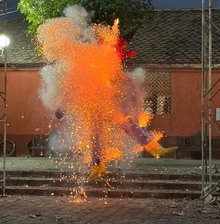 Quema de los Judas en el Festival Cultural de los Diablos del 2024. Foto: Facebook Festival Cultural de Los Diablos 