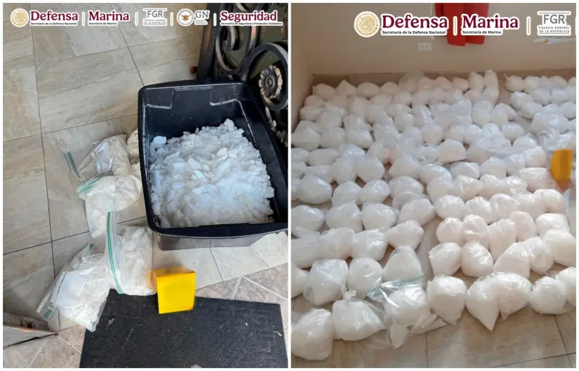 Aseguran más de 120 paquetes con cocaína tras cateos en Baja California