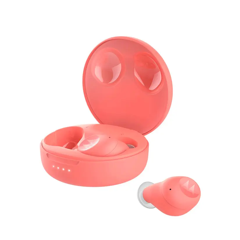 Motorola Moto Buds 250 con micrófono integrado. Foto: Cortesía Motorola Moto Buds 250 con micrófono integrado en cada auricular. Foto: Cortesía