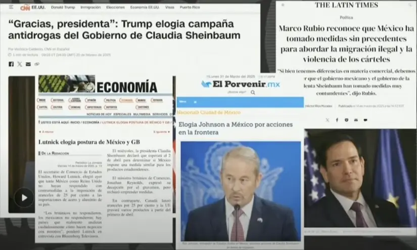 Elogios recibidos por funcionarios de E.U.A. por el trabajo en materia de seguridad. Imagen. Mañanera del Pueblo.
