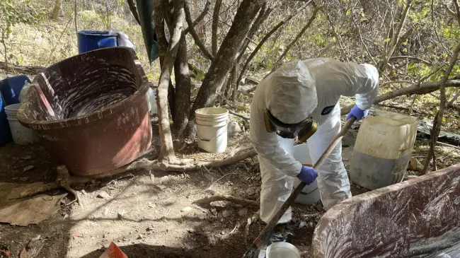 Armada de México desmantela laboratorio clandestino en Los Cedros, Cosalá.