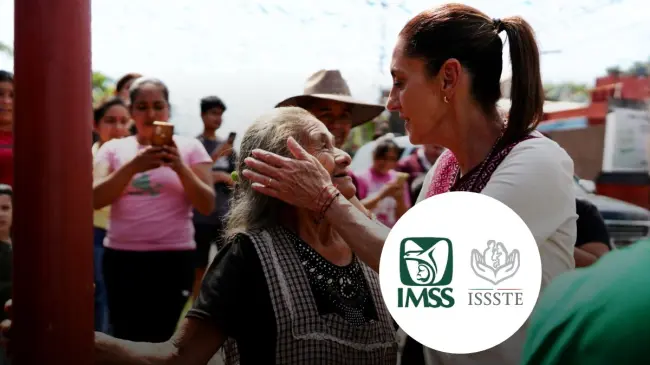 Pensionados de IMSS e ISSSTE recibirán un monto de mas de 17mil pesos. Foto: Claudia Sheinbaum