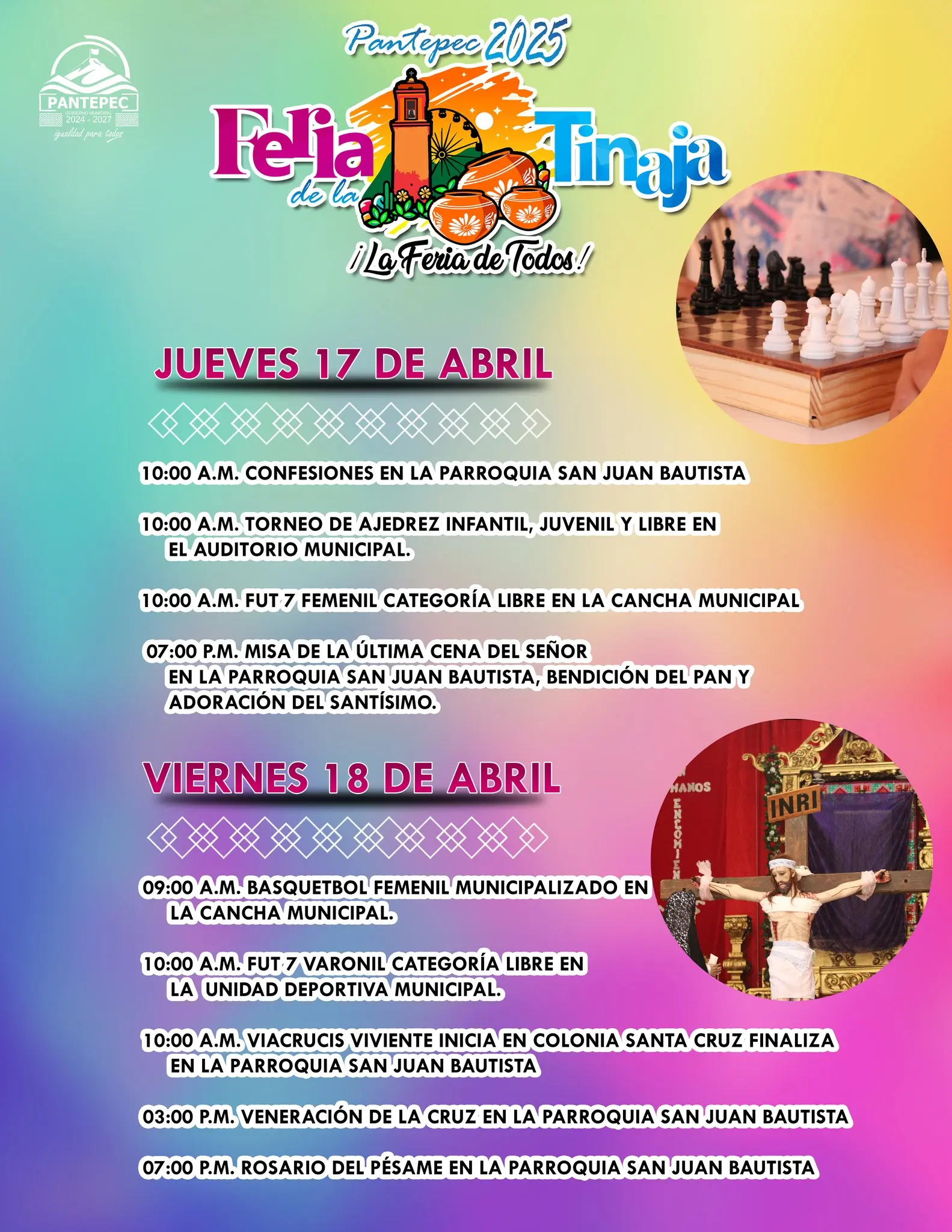 Programa de actividades de la Feria de la Tinaja de Pantepec 2025. Foto: Cortesía
