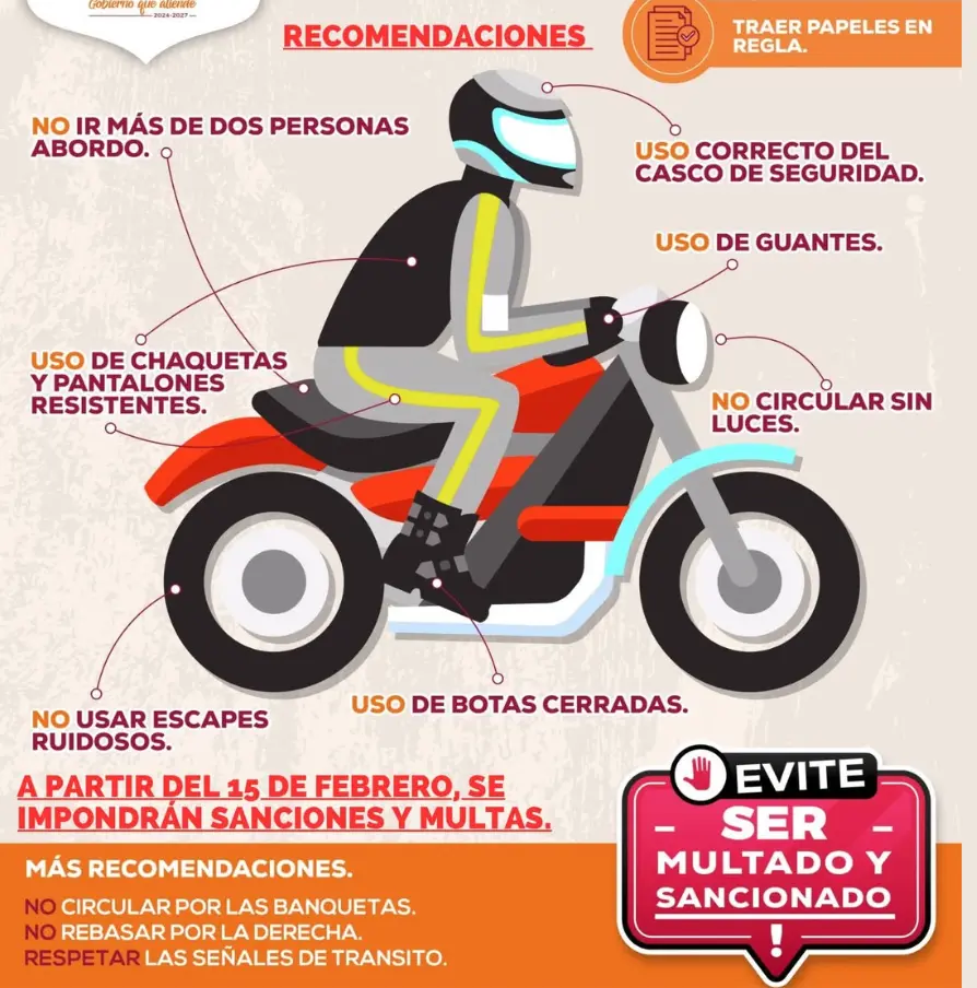 Recomendaciones para los motociclistas. Foto: cortesía.