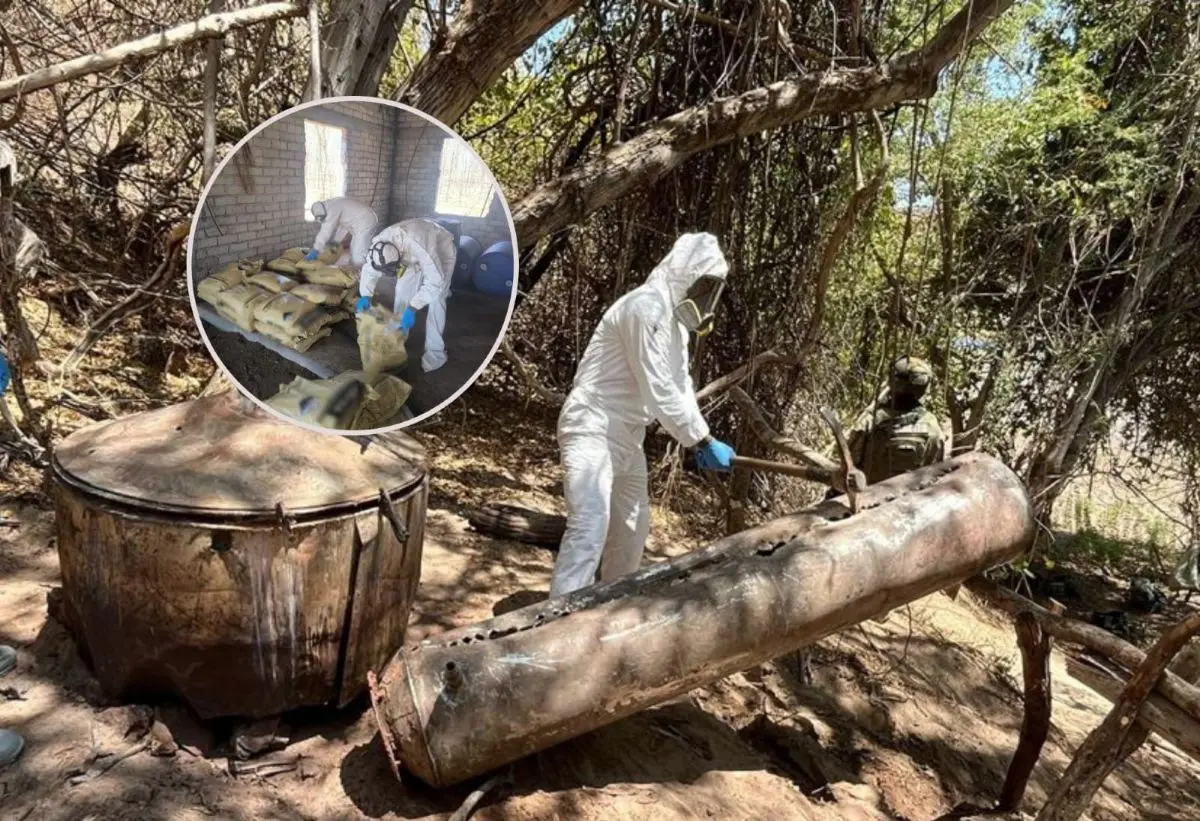 Reportan aseguramiento de laboratorios clandestinos en Culiacán y Cosalá. Foto: Cortesía