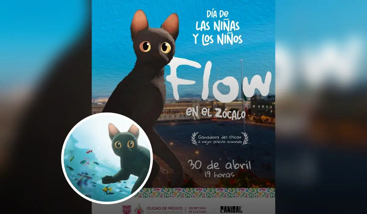 Proyección gratuita de la película de Flow en el Zócalo de CDMX
