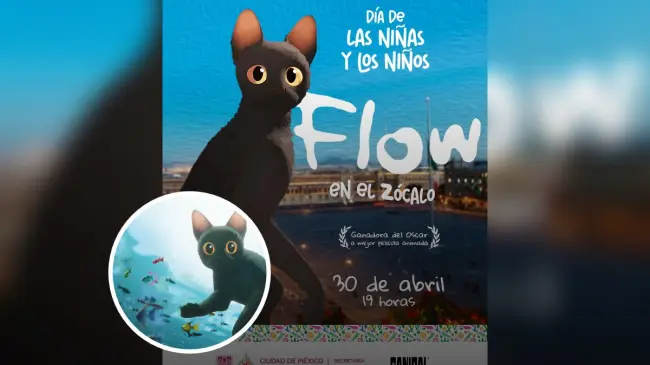 Proyección gratuita de la película de Flow en el Zócalo de CDMX