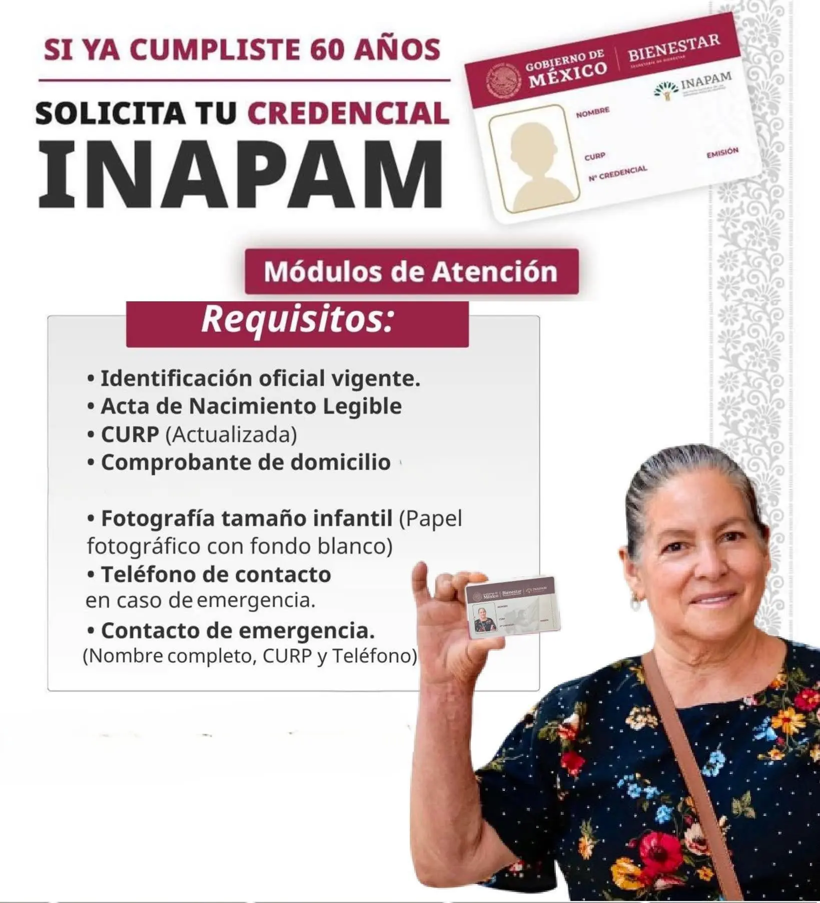 Requisitos para la tarjeta de INAPAM en el Estado de México. Foto: Cortesía