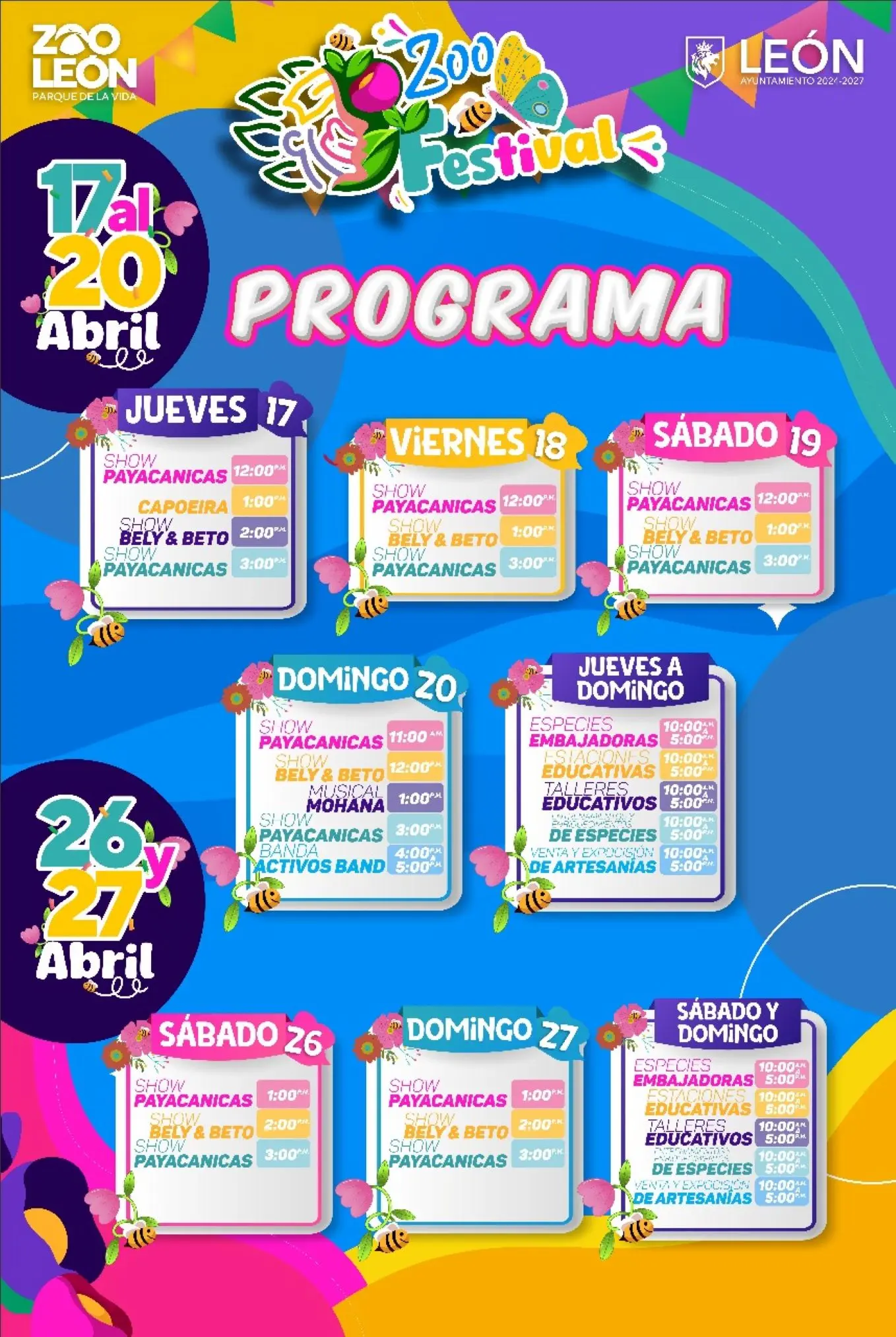 Actividades del Zoo de León durante vacaciones de Semana Santa. Foto: Cortesía